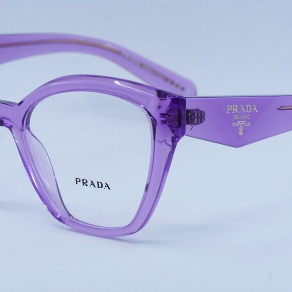 🕶️ New Prada PR20ZV 13R1O1 Eyeglasses - Transparent Amethyst Frame - Picture 3 of 10